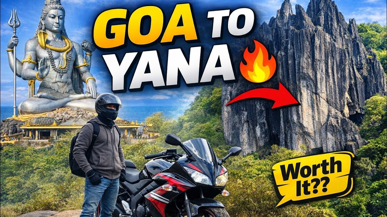 Epic Bike Trip Goa to Yana Caves via Murudeshwar🔥🏍️ PART 1