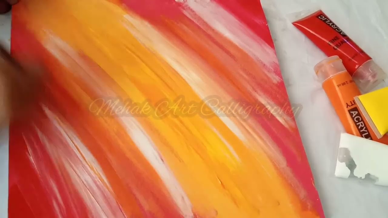 How to Blend Acrylic Paints on Canvas | Gradient Art | Blending techniques | Mehak Art Calligraphy