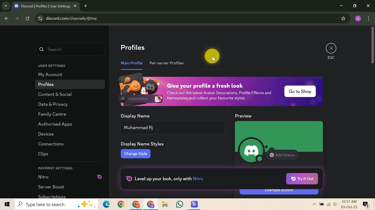 Как перейти в настройки Discord на ПК