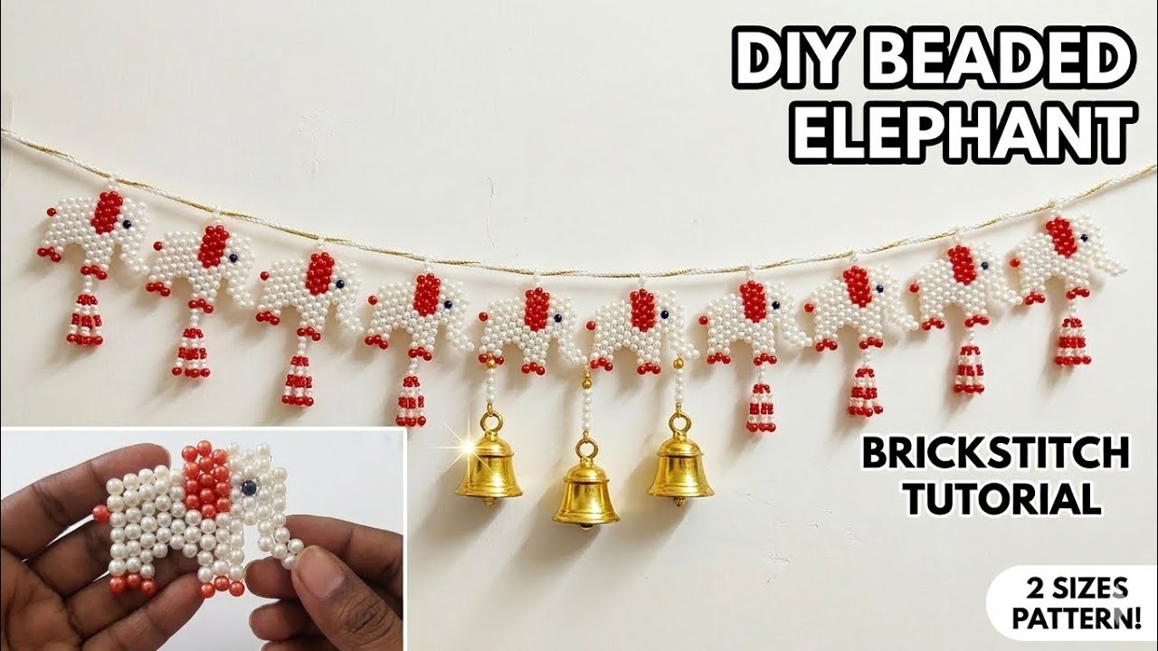 Easy Brickstitch Elephant  🐘 |  step by step in Tamil