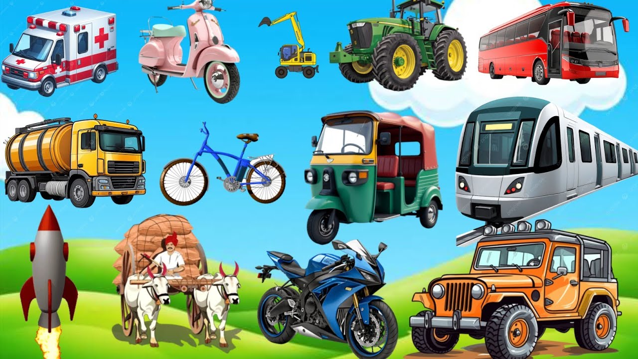 Transport names // 20 vehicles name | for kids learn transport name hindi aur English vehicles names
