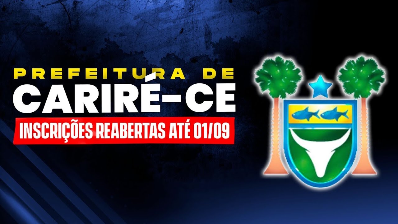 INSCRIÇÕES REABERTAS - GUARDA MUNICIPAL DE CARIRÉ-CE