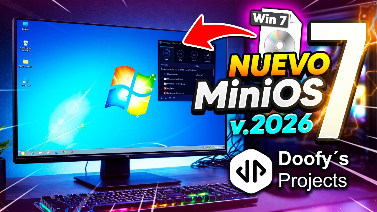 NUEVO WINDOWS 7 MiniOS EN 2026 ✅Windows PARA PC y LAPTOP ANTIGUA | Probando En Una PC REAL