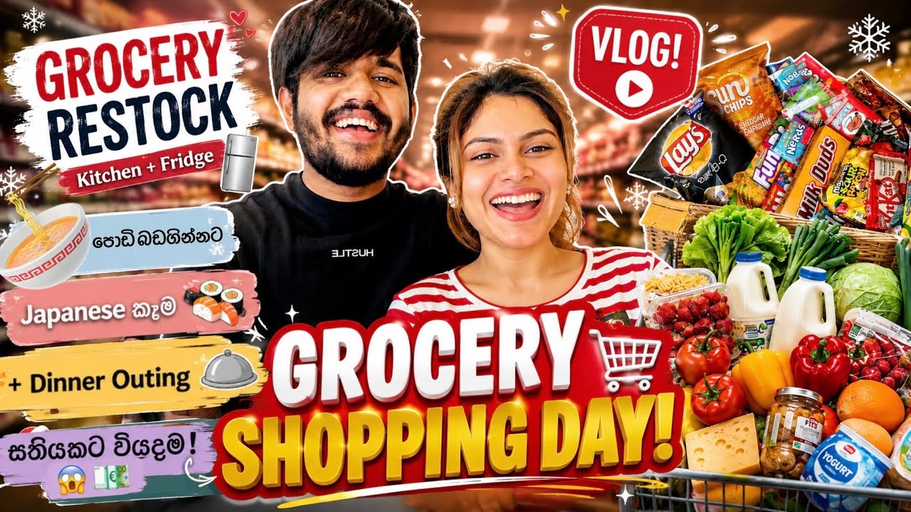 ෆින්ලන්තයේ GROCERY Shopping!🛒සතියක වියදම?😱💰Japanese කෑම පොඩි බඩගින්නට!🍜🇯🇵Kitchen&Fridge RESTOCK❤️🇫🇮