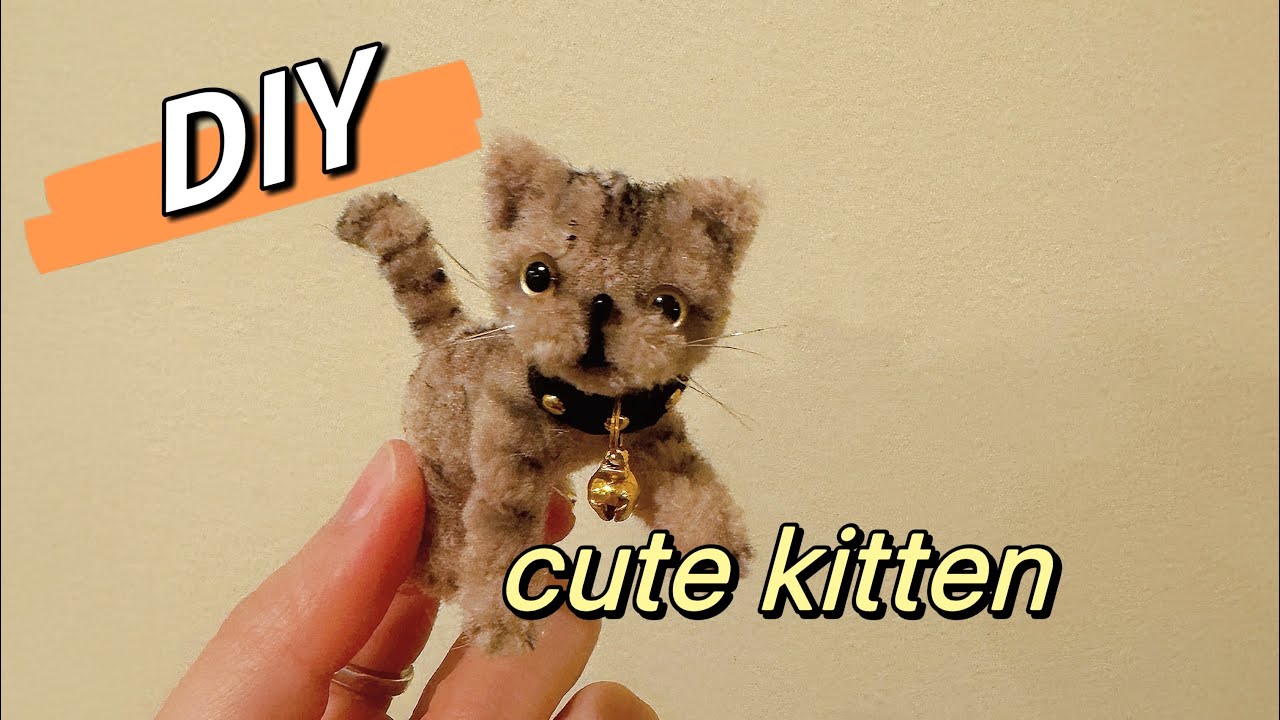 How to make a cute cat out of pipe cleaners#easycraft #diy #diytutorial #pipecleaners