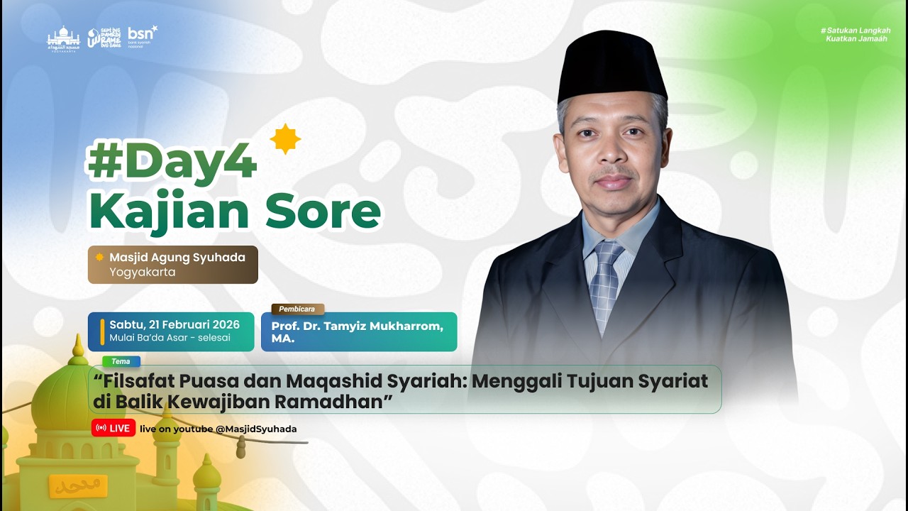 🔴LIVE Kajian Sore | Filsafat Puasa dan Maqashid Syariah | Prof. Dr. Tamyiz Mukharrom, MA.