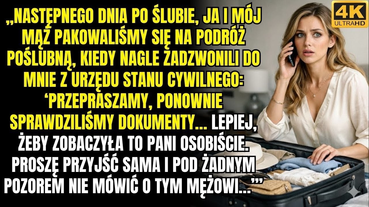 „Następnego dnia po ślubie, razem z mężem pakowaliśmy walizki na podróż poślubną, gdy nagle…”