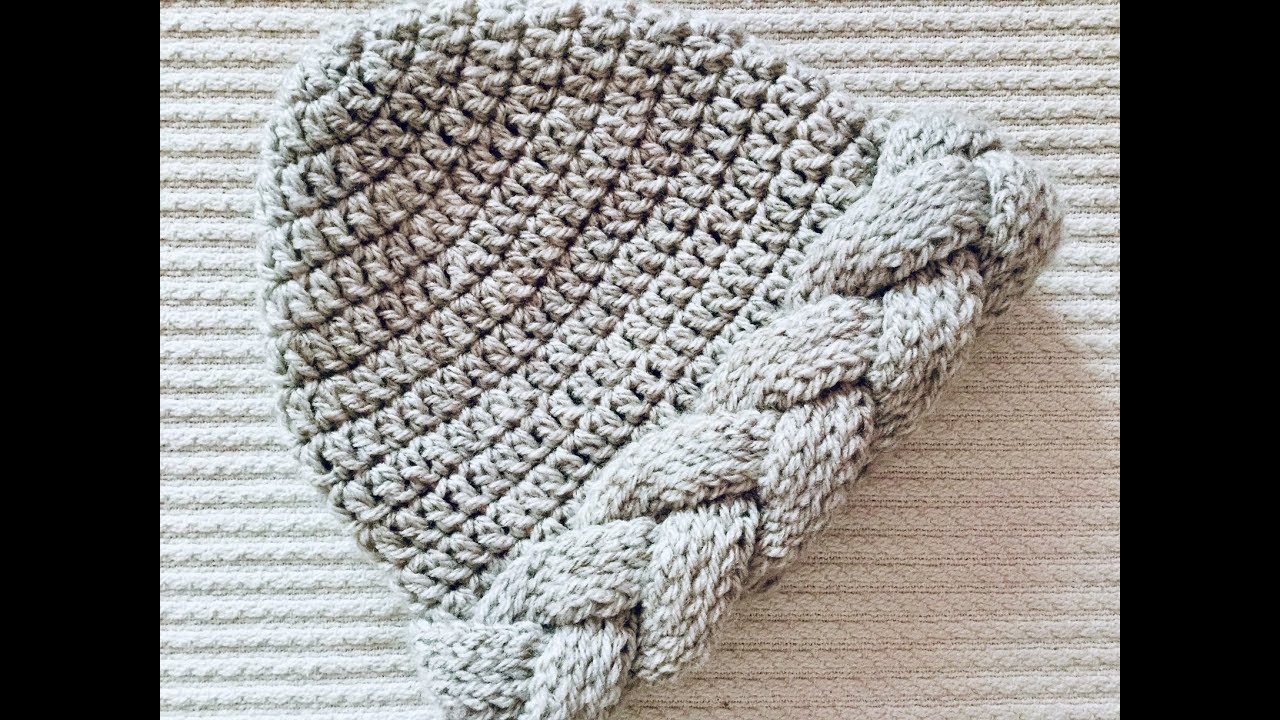 Gorro a crochet con trenza para principiantes ¡Paso a paso!