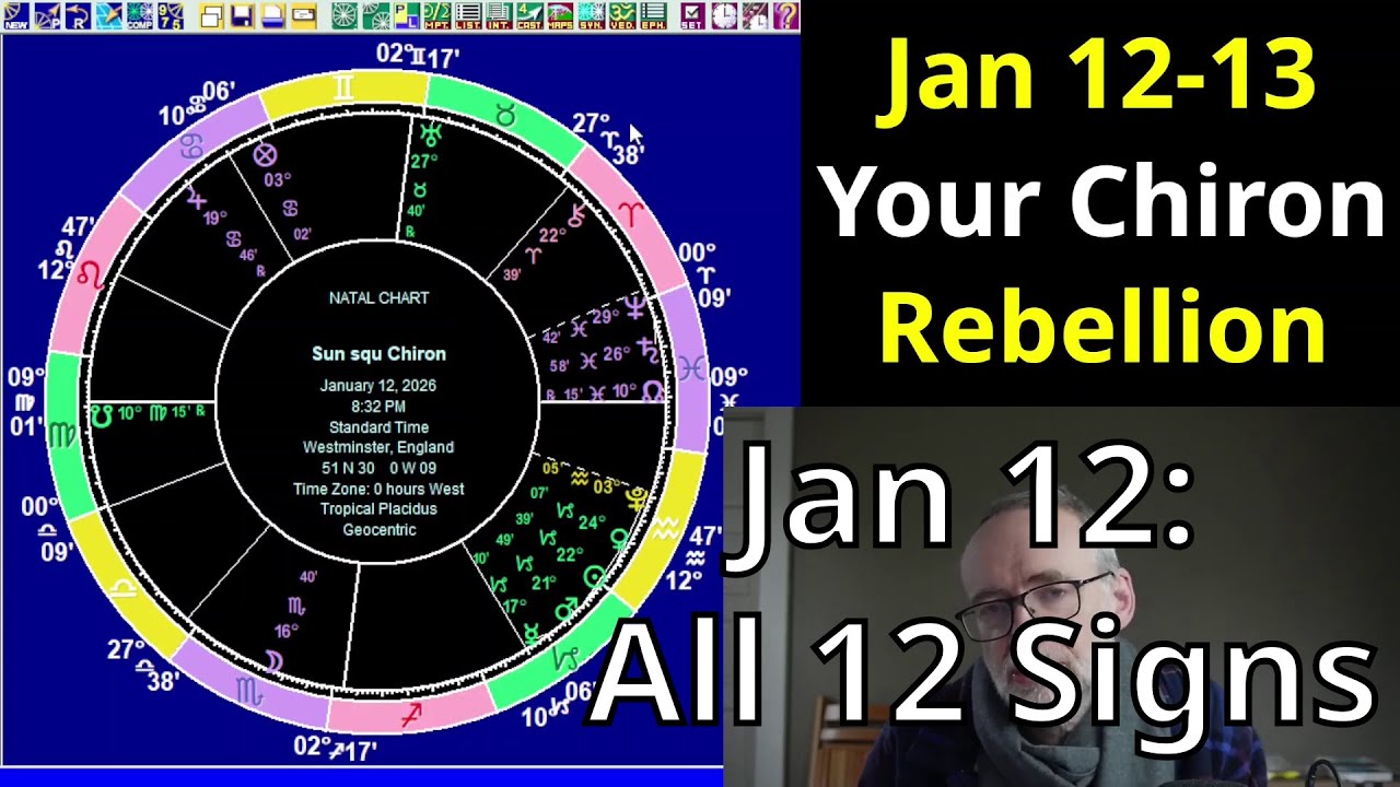 Astrology for January 12 2026: ALL12 SIGNS, Sun square Chiron