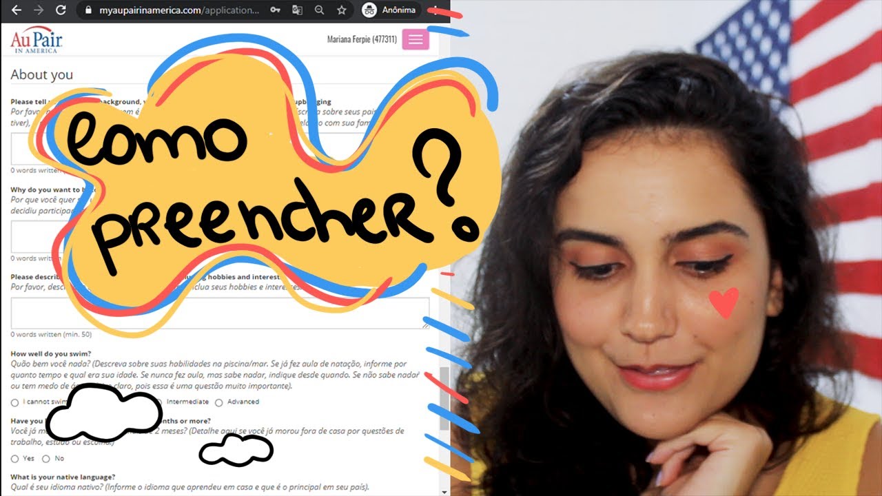 PASSO A PASSO Application Au Pair: Como preencher a aba 