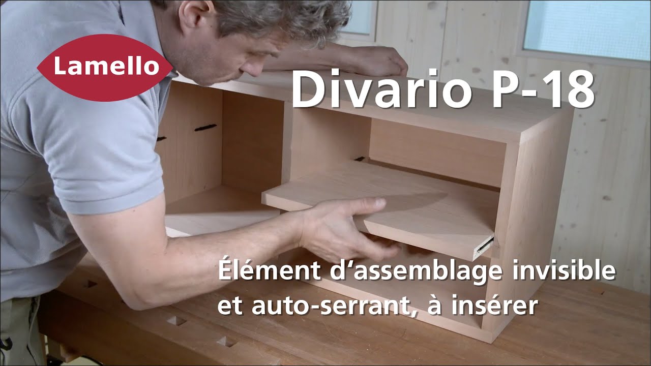 Divario P-18 - Élément d’assemblage invisible et auto-serrant, à insérer