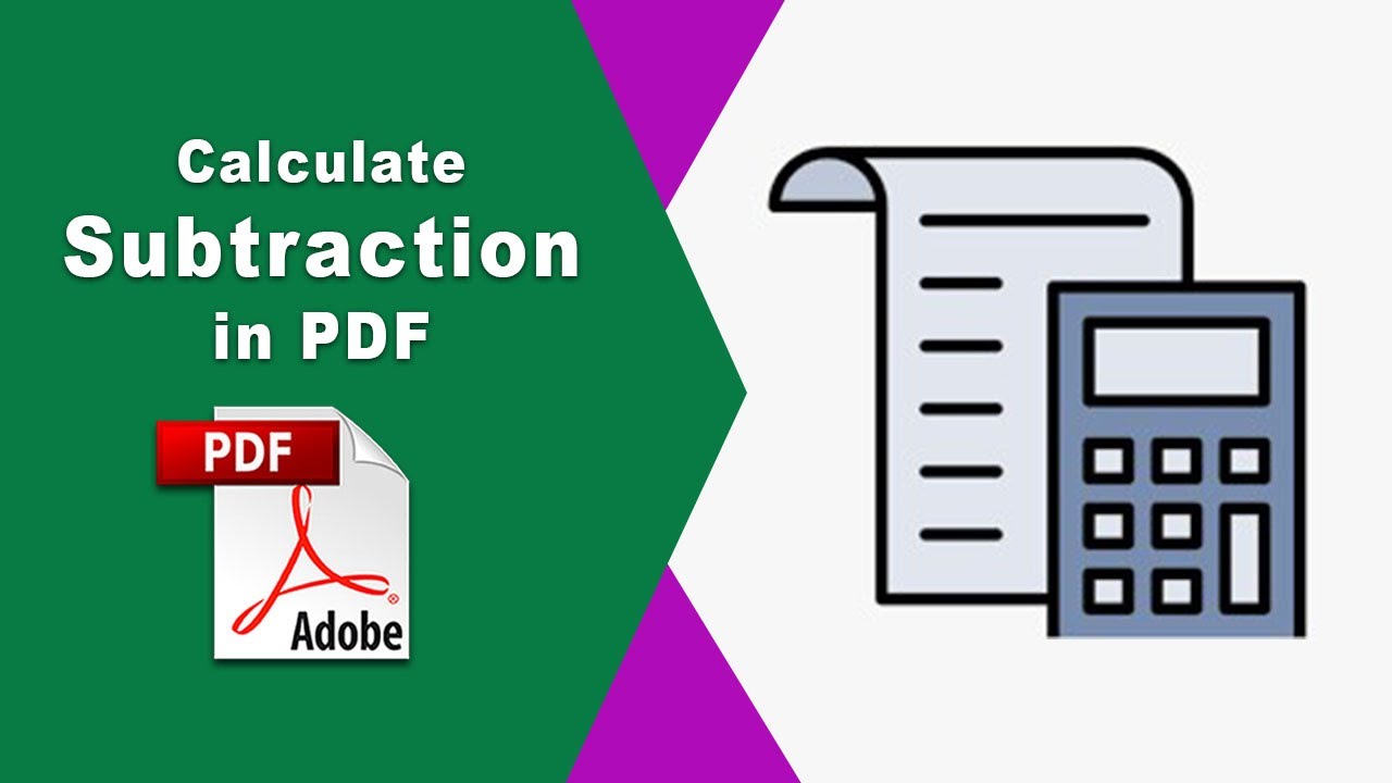 How to calculate subtraction in a pdf using Adobe Acrobat Pro DC