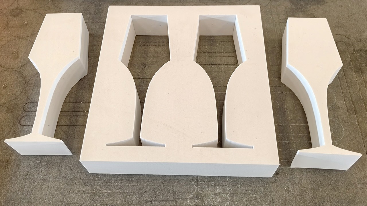400W Electric Oscillating Knife Cuts 50mm EVA Foam Inserts for Wine Glass Packaging