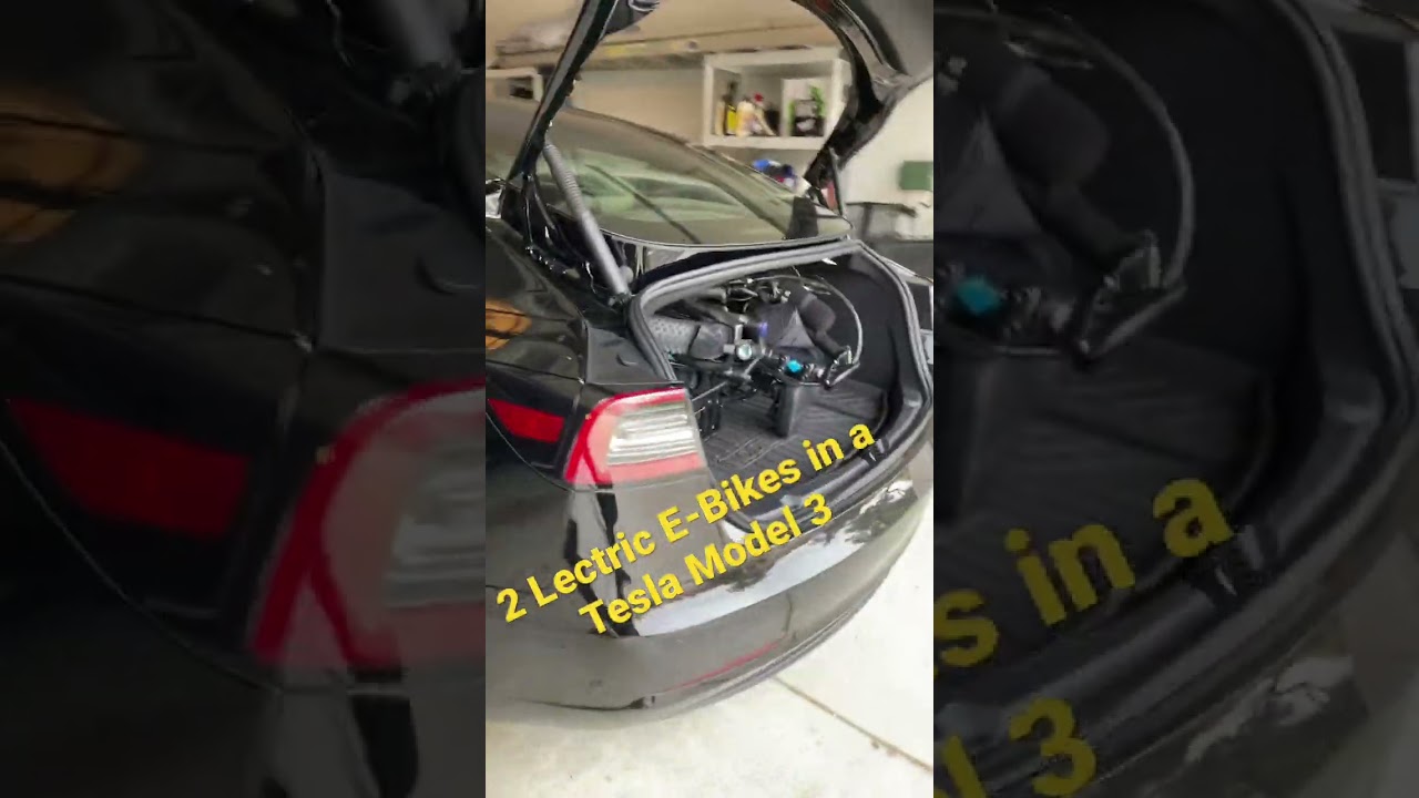 2 Lectric E-bikes in Tesla Model 3