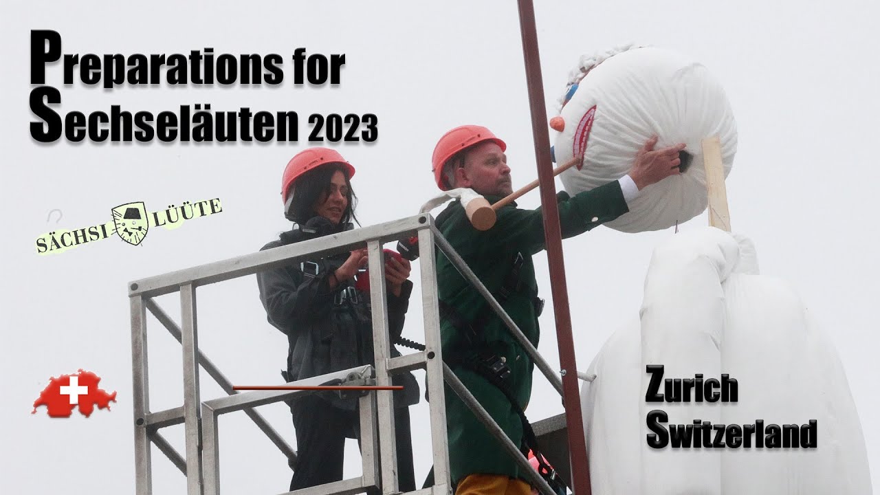 Zürich Sechseläuten | Böögg is assembled on Sechseläutenplatz