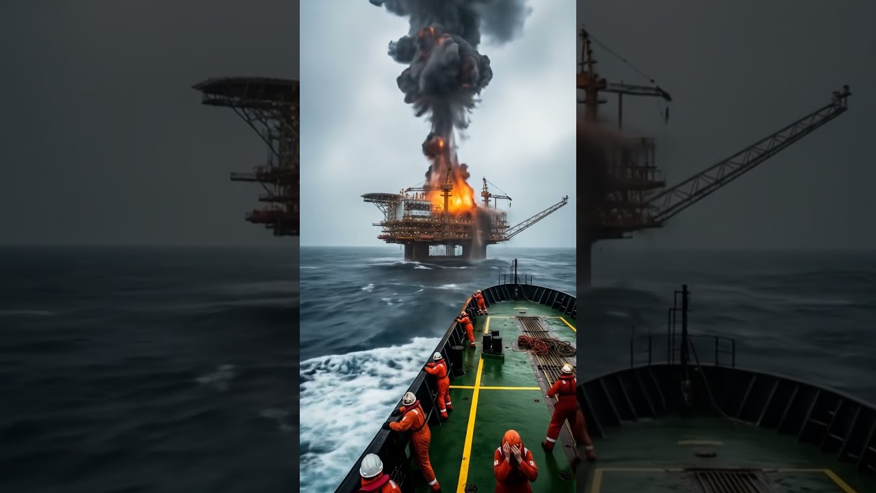 Caught on Camera: Catastrophic Oil Rig Explosion #explosion