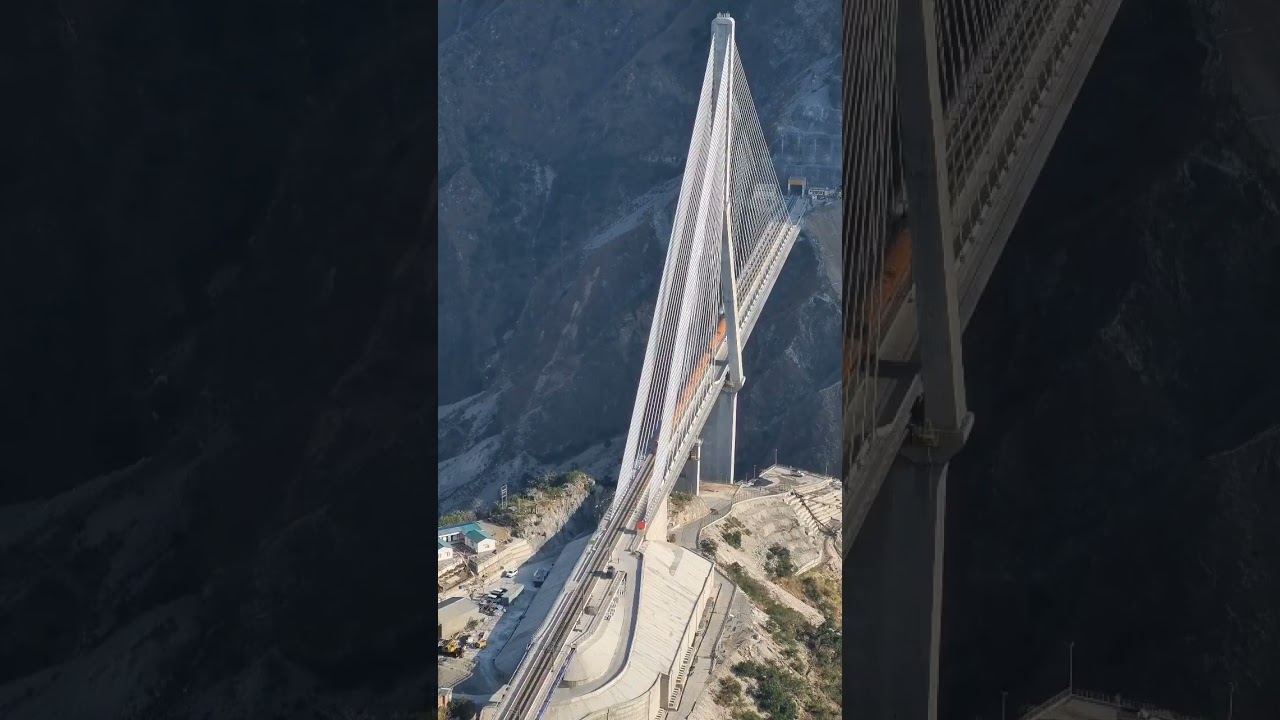 Anji Bridge: India's 1st cable-stayed rail marvel, 725.5m long, 193m pylon, 96 cables.#Vikas KiRail