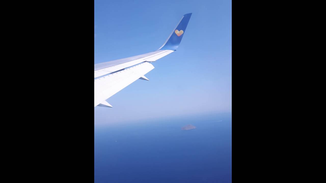 Thomas Cook 767 flight Landing kos Greece 2016.