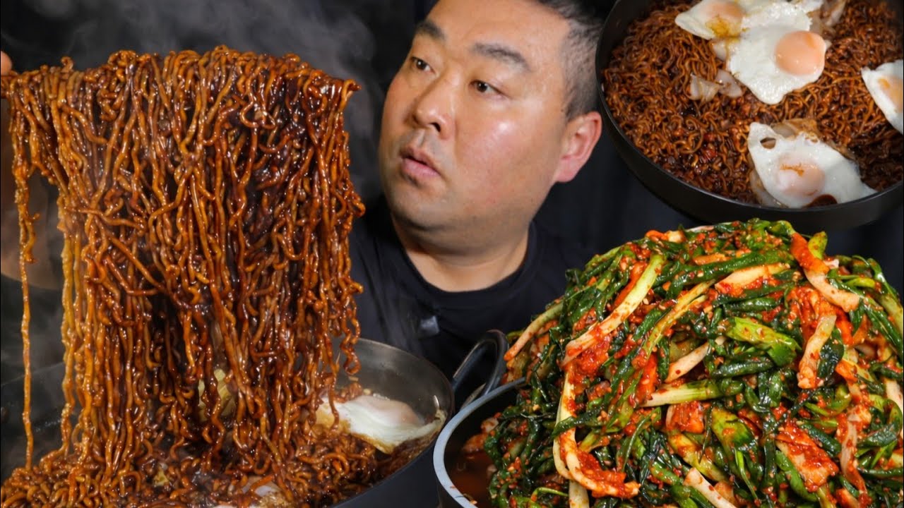 짜슐랭 5봉 먹다가 파김치에 정신 나갔습니다
