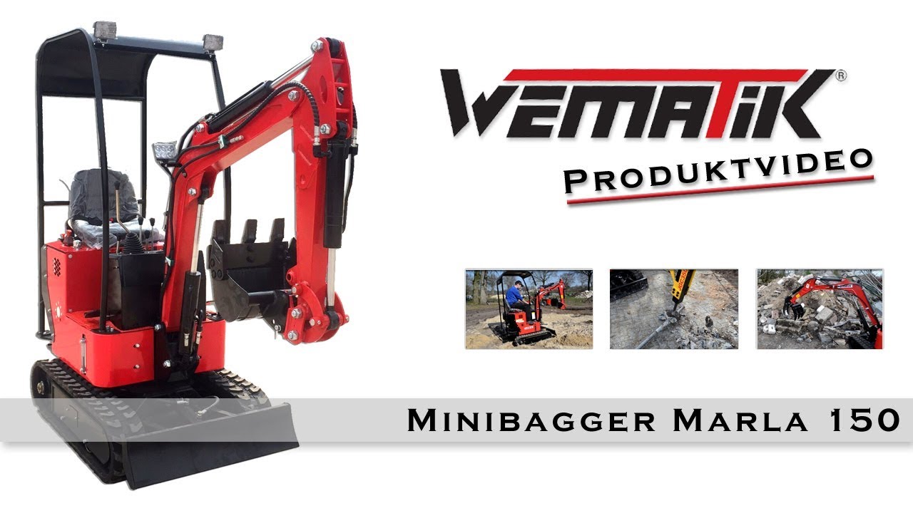 Minibagger Marla 150 Produktvideo - www.WEMATIK.de