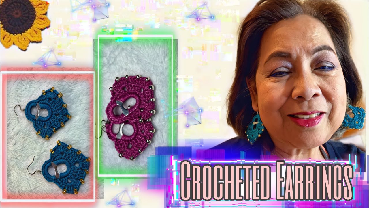 Title: Soda tab crafts: How to make crocheted earrings using soda tabs as base #2