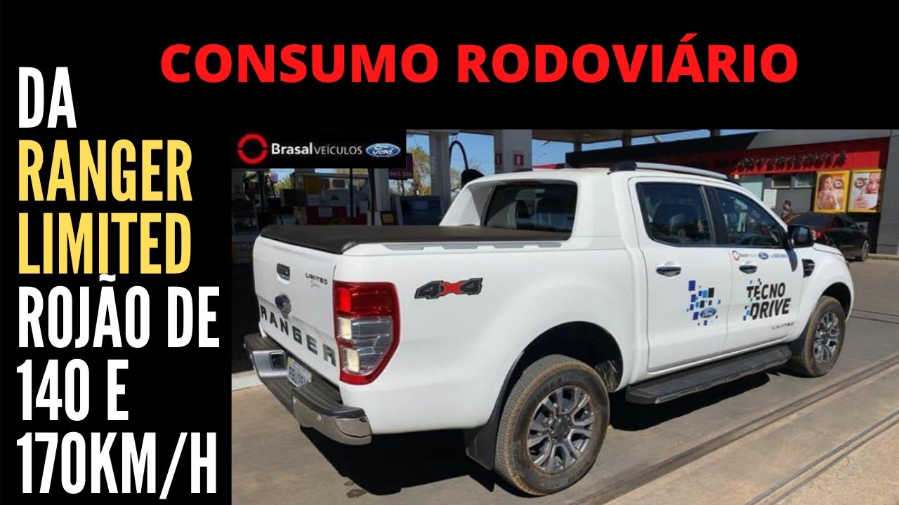 CONSUMO RODOVIÁRIO DA RANGER LIMITED ANDANDO FORTE, ROJÃO DE 140 A 170KM/H