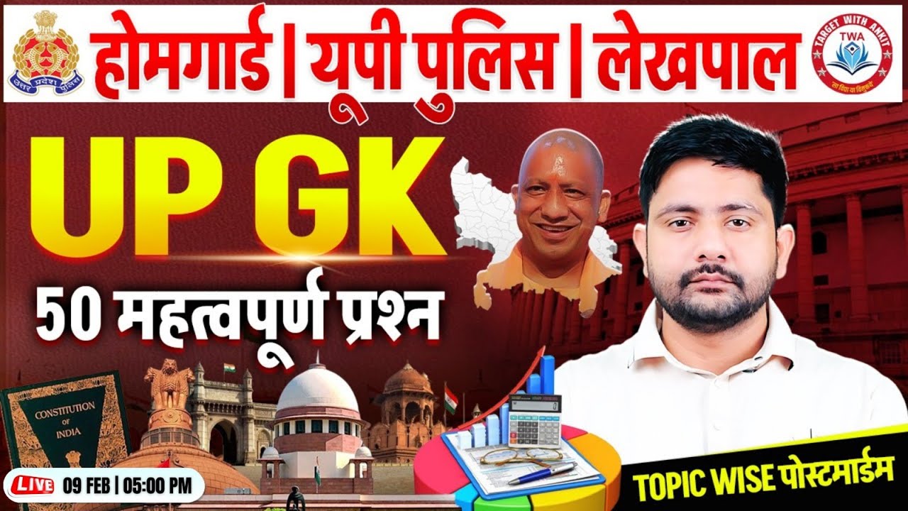 UP GK | UP GK Topic Wise MCQ Class #26 | UP Police, Lekhpal, Home Guard, UP GK By Ankit Sir