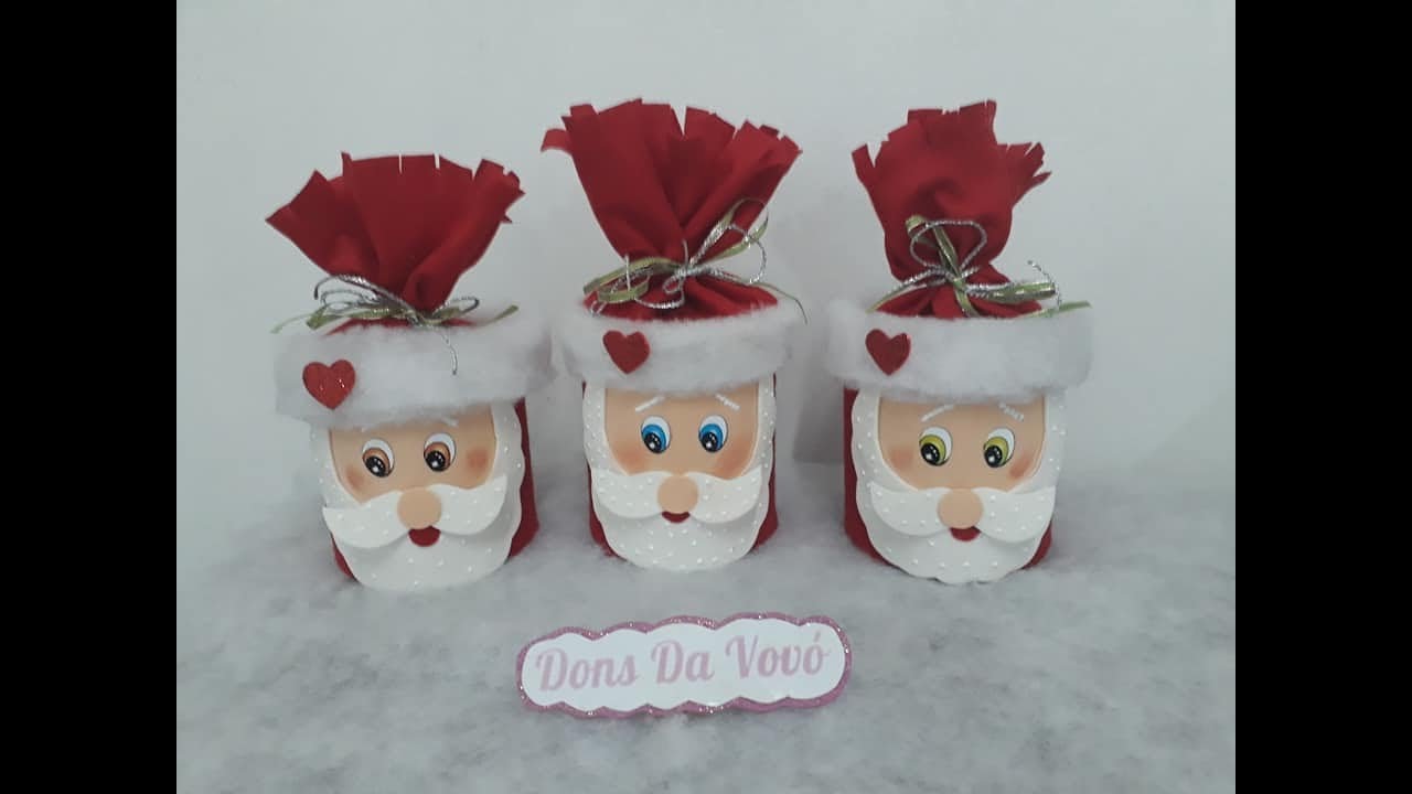 Enfeite de Natal.Lata decorada Papai Noel. #donsdavovo