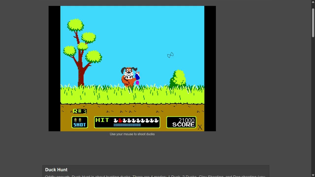 Duck Hunt   Play the free game online!  #retrogaming