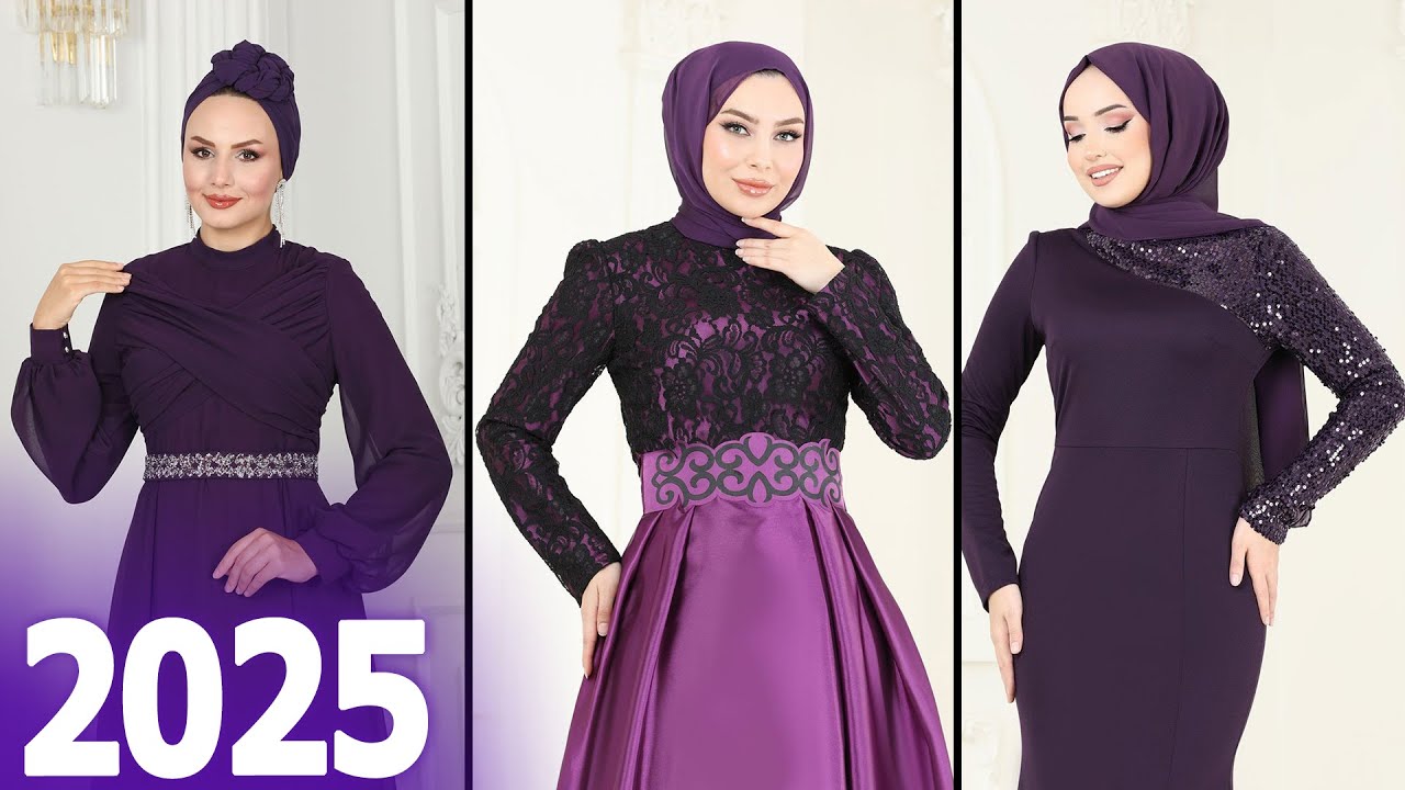 ModaSelvim Yeni Sezon Mor Abiye Elbise 2025