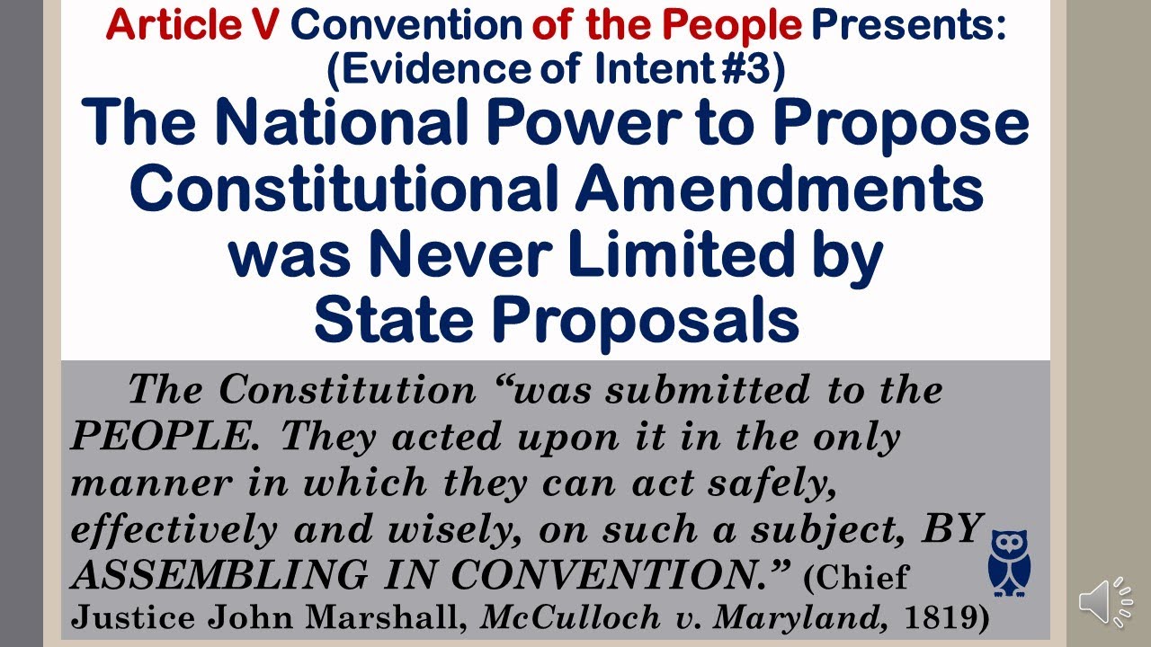 The National Power to Propose Constitutional Amendments was Never Limited by State Proposals