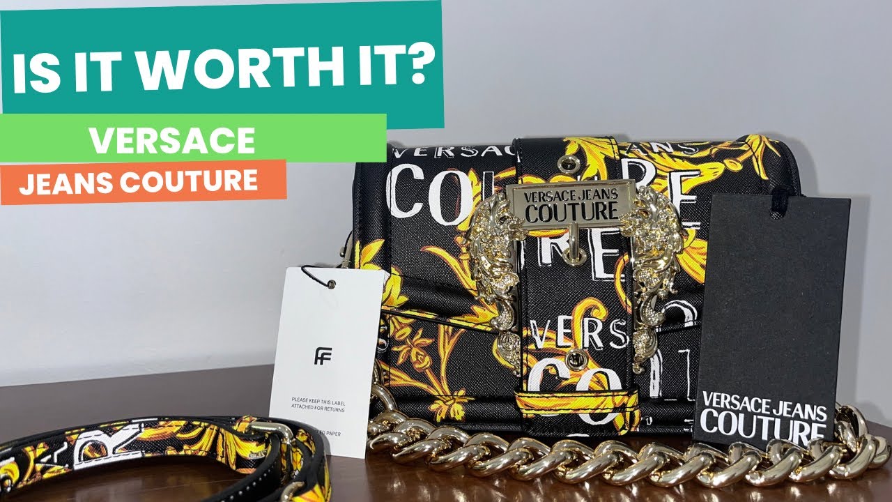 VERSACE JEANS COUTURE BAG | UNBOXING & REVIEW | Baroque Buckle Printed shoulder bag | FARFETCH