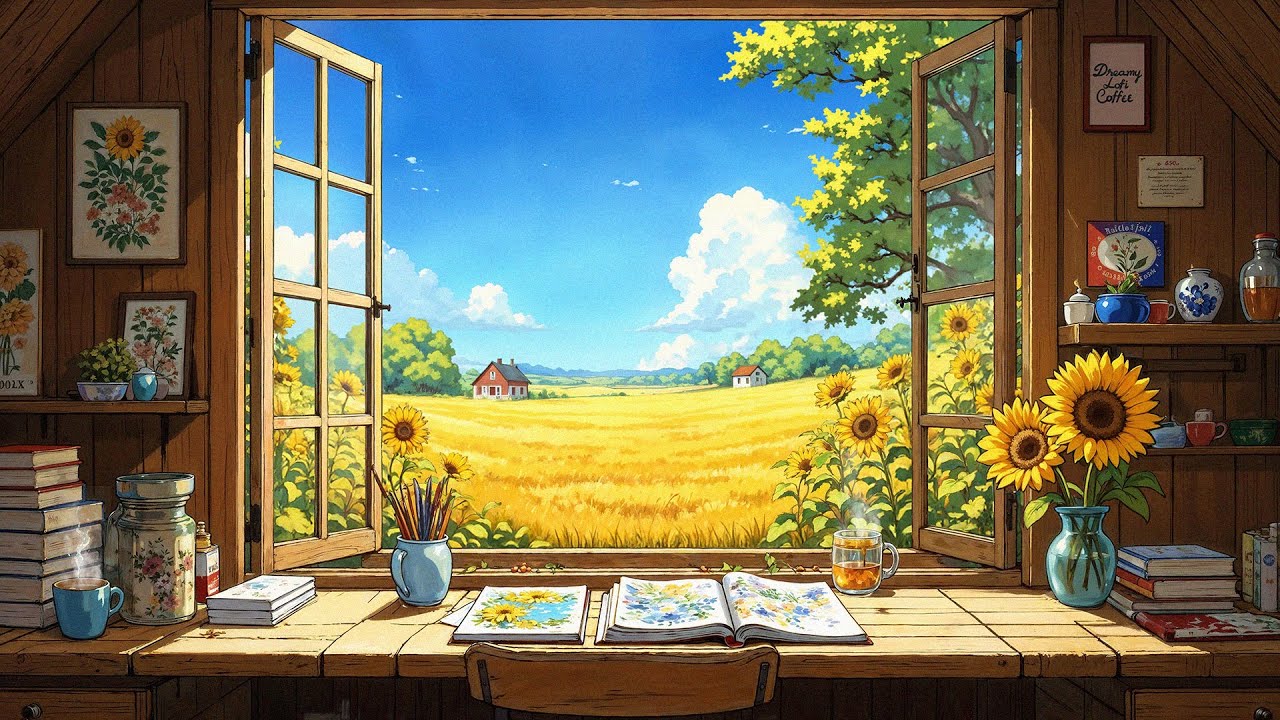 Sunflowers in the Summer Breeze 🌻 ☕ Lofi Deep Focus to Study / Relax [ Lofi Hip Hop ]