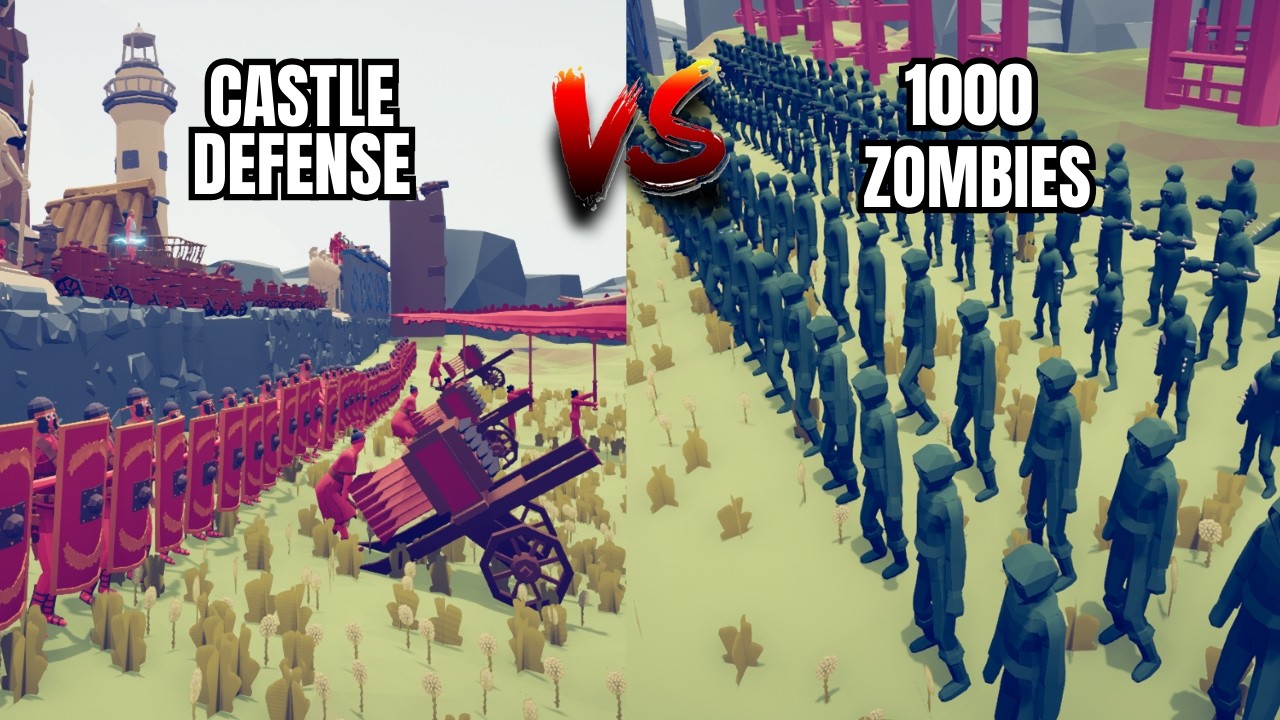 1,000 Zombies vs. Castle Defense The Ultimate Siege  - Totally Accurate Battle Simulator || TABS