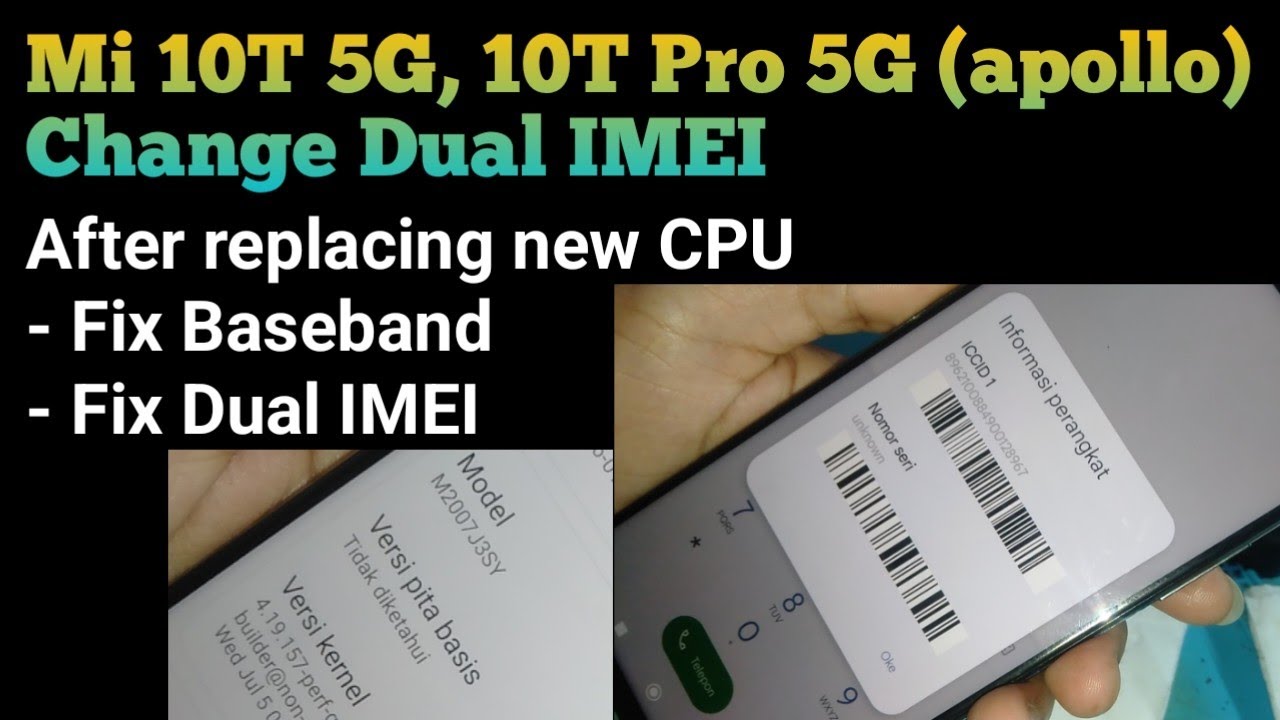 Fix Dual IMEI Mi 10T (apollo) After Replacing New CPU @mobilecareid