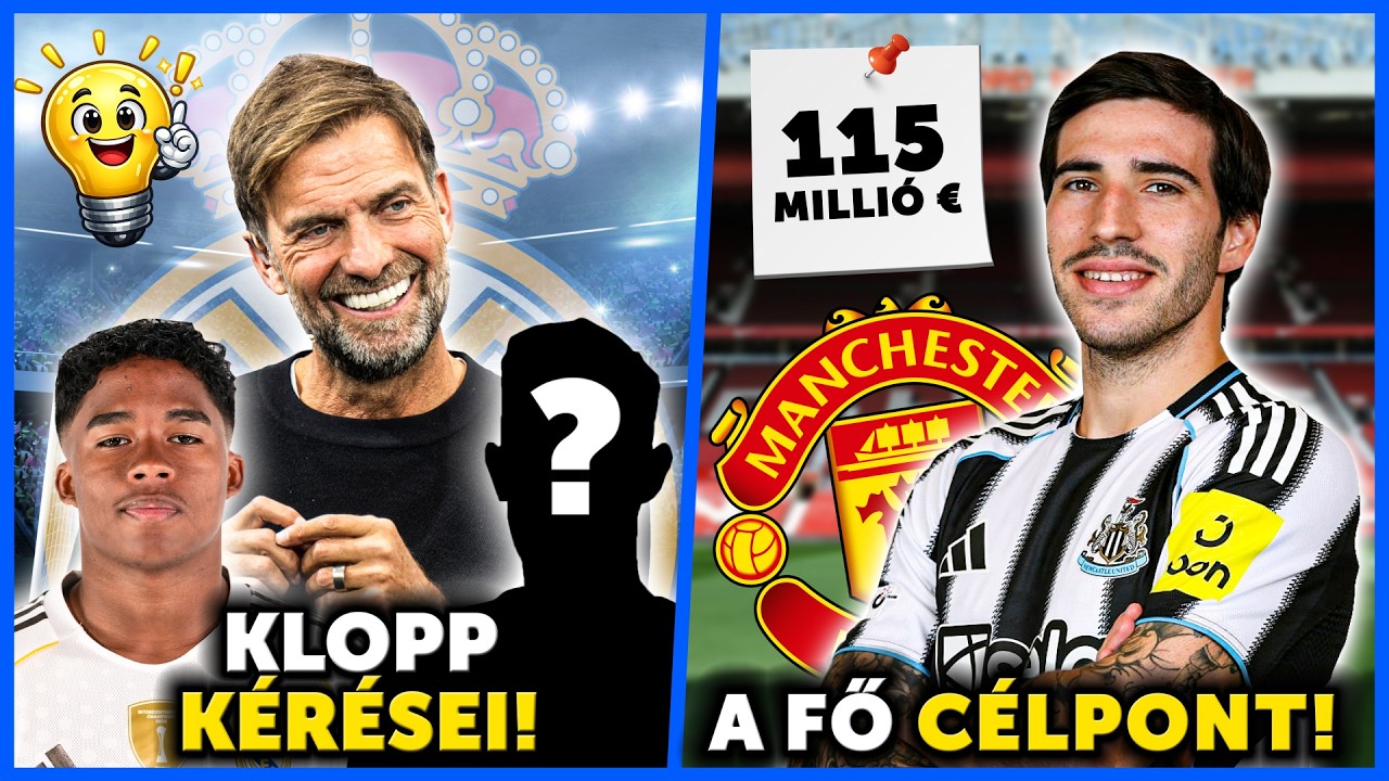 Íme Jürgen Klopp TERVE a Real Madriddal! KLUBREKORDÉRT IGAZOLHAT középpályást a Manchester United!