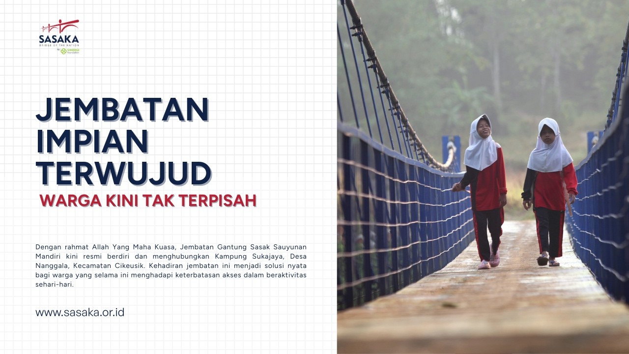 Resmi Dibuka! Jembatan Gantung Sasak Sauyunan Mandiri Kini Hubungkan Warga Desa