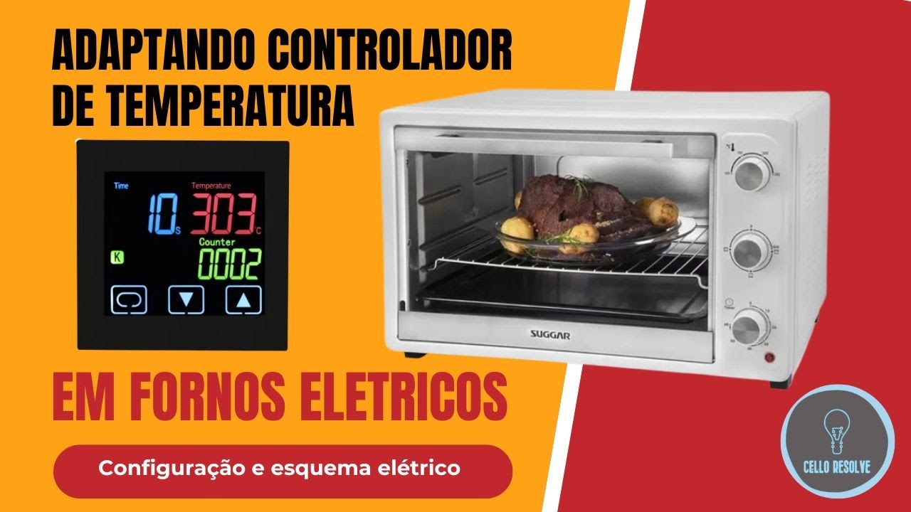 Adaptação controlador de temperatura "HEATPRESS" em forno elétrico Suggar.