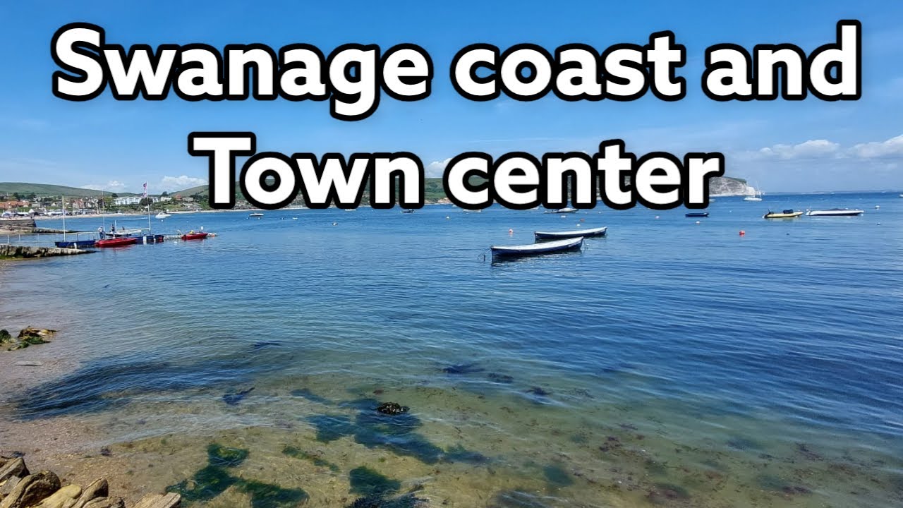 Swanage coast and town center , Dorset, England. 2022