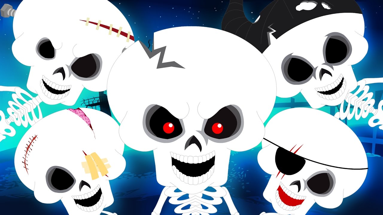 Five Little Skeleton | Scary Nursery Rhymes | Kids Songs | Childrens Rhymes