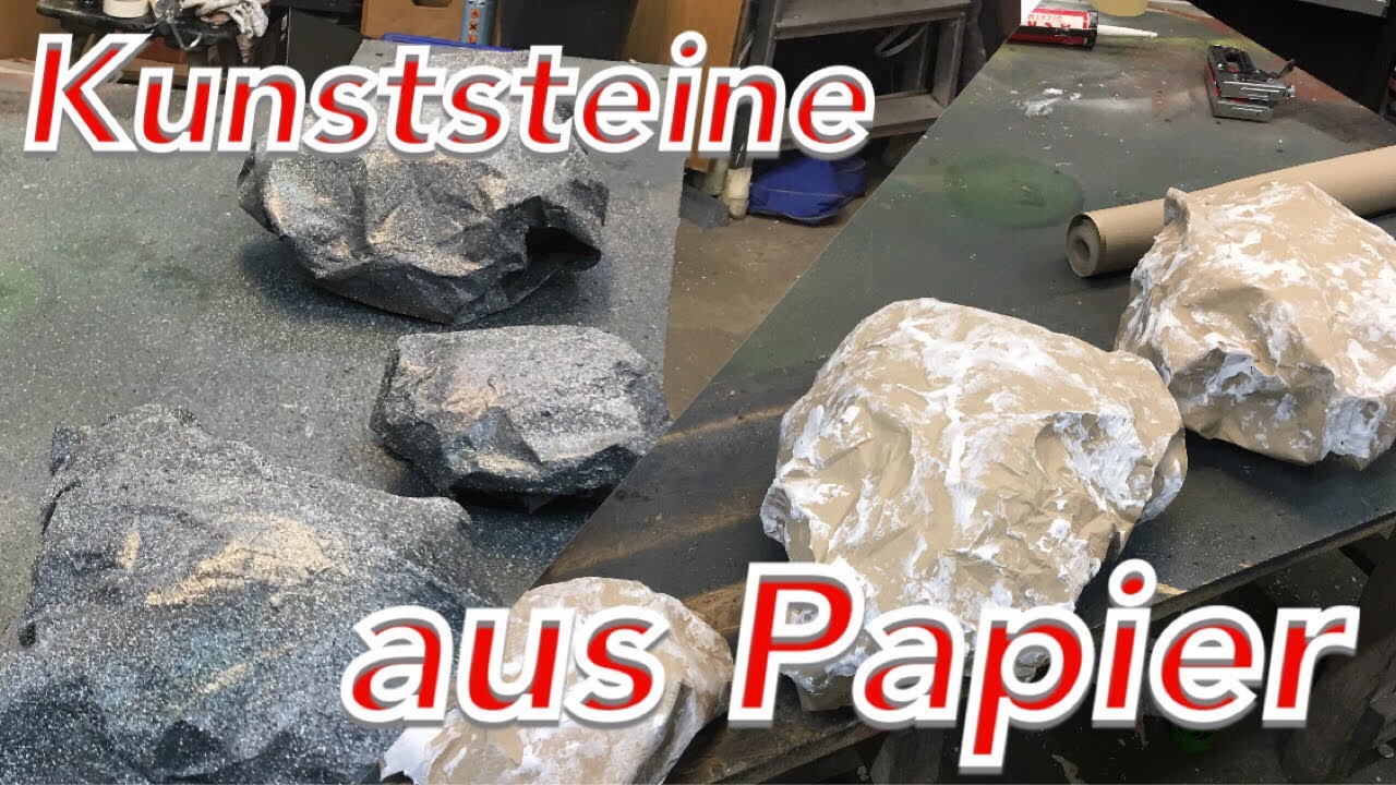 Steine Felsen selber machen herstellen Steinoptik lackieren B&uuml;hne Indoor Aquarium folgt