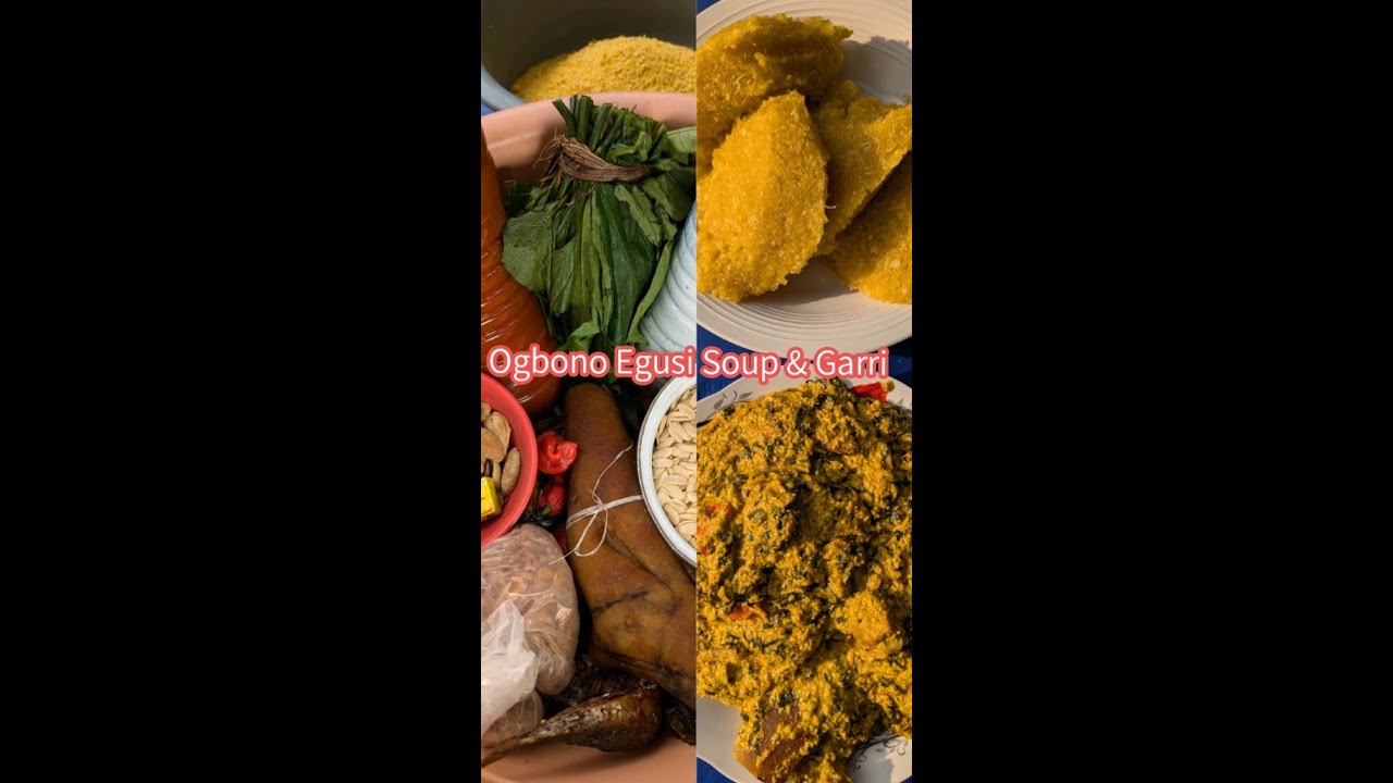 OGBONO AND EGUSI SOUP WITH GARRI😋😍 FROM SCRATCH | BEST SIMPLIFY PROCESS | BEST ORGANIC PRESENTATION.