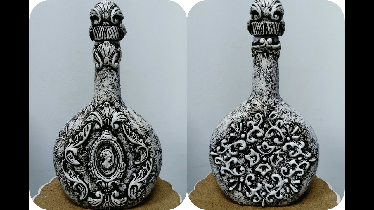 Декор бутылки ..Камея