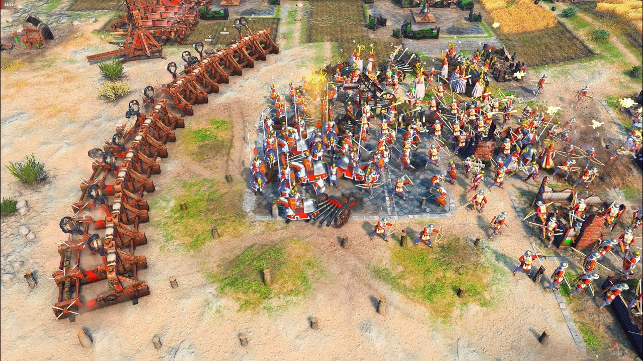 Age Of Empires 4 | English Longbows Vs Double Rus Army | 1v2 Intense Battle