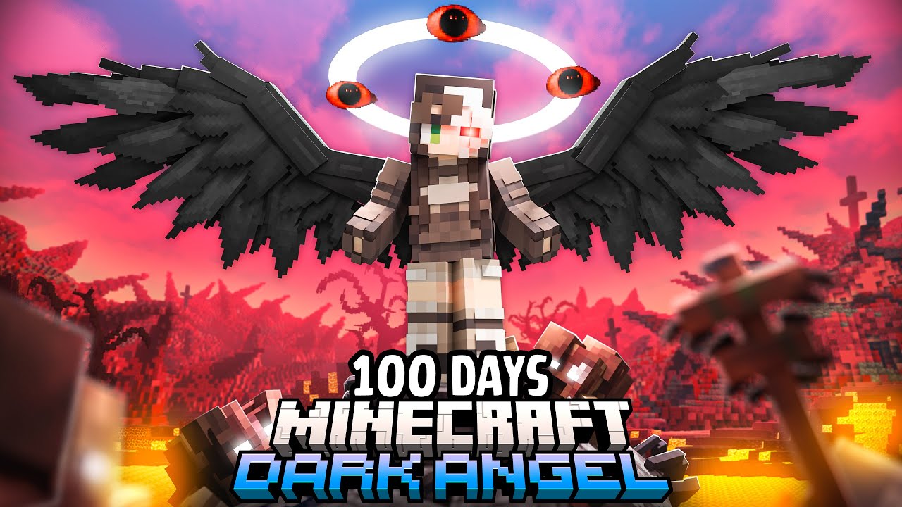 I Spent 100 Days as a DARK ANGEL in a Dark Magic Minecraft World!