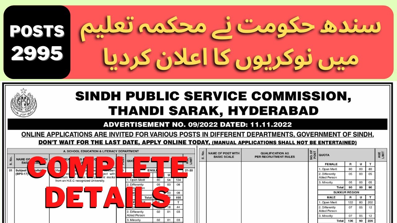 SUBJECT SPECIALIST JOBS | SECONDARY SCHOOL TEACHER JOBS | HOW TO APPLY FOR SPSC - MITHAL LAGARI
