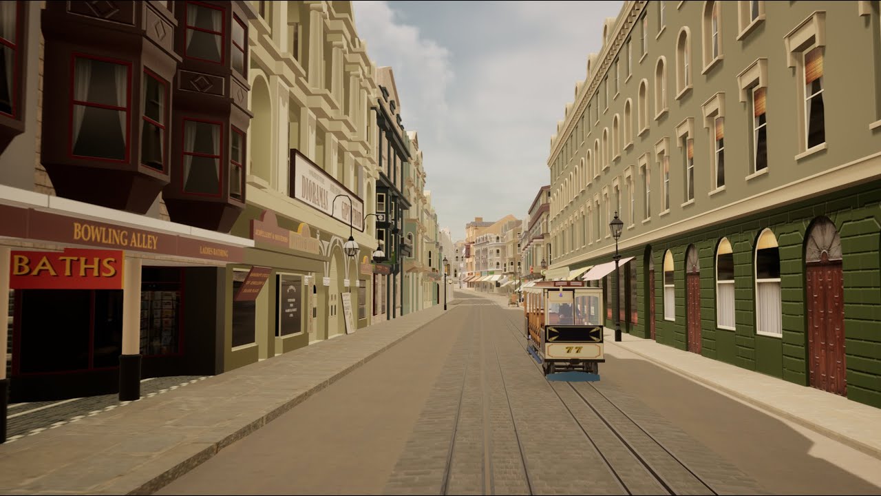 Isle of Man Douglas Cable Tramway 1896 - an animated trip