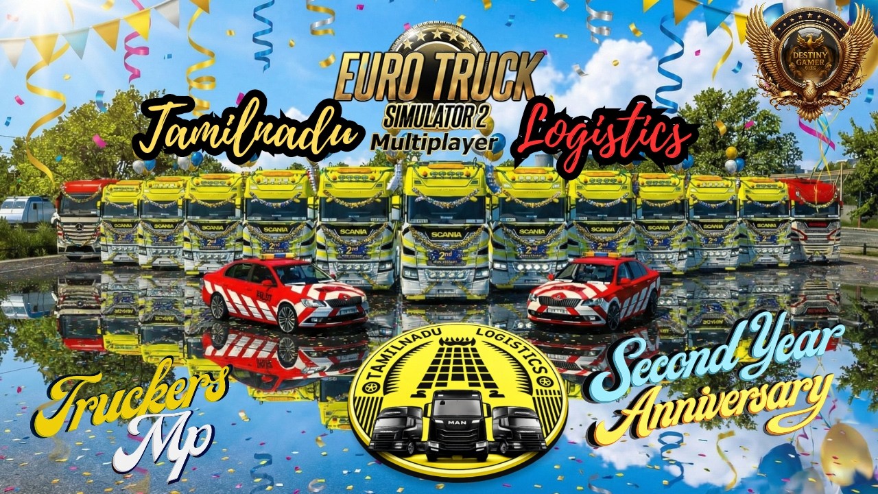 🟢ETS 2 - ВТОРАЯ ГОДОВЩИНА TAMILNADU LOGISTICS | Многопользовательский режим | Тамил #ets2 #tnl #tmp