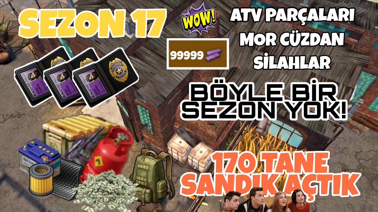 SEZON 17 - 170 TANE SANDIK AÇTIK - MOR CÜZDAN - ATV PARÇALARI - SİLAHLAR - LAST DAY ON EARTH