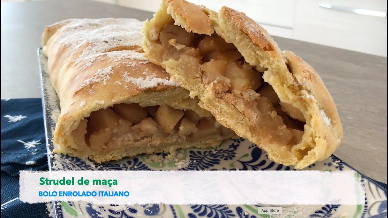 "BOLO ENROLADO" ITALIANO - Strudel de maça - facil e barato - vai se sorprender